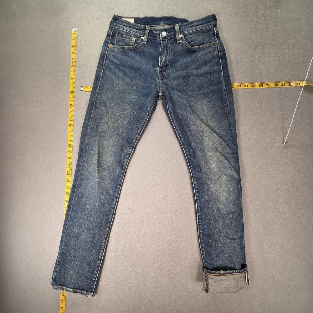 Levis 502 Jeans Mens 28x32 Blue Selvedge Slim Tapered